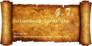 Goldenberg Terézia névjegykártya